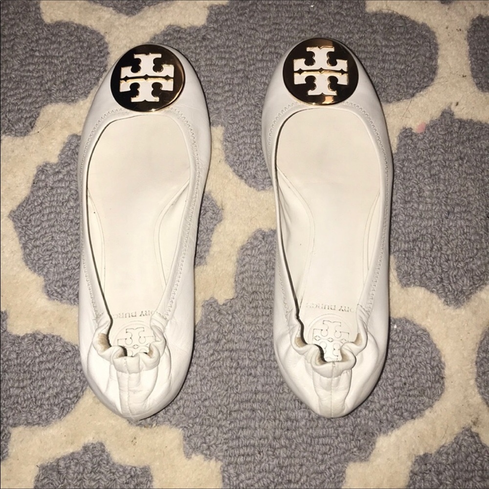 white tory burch flats